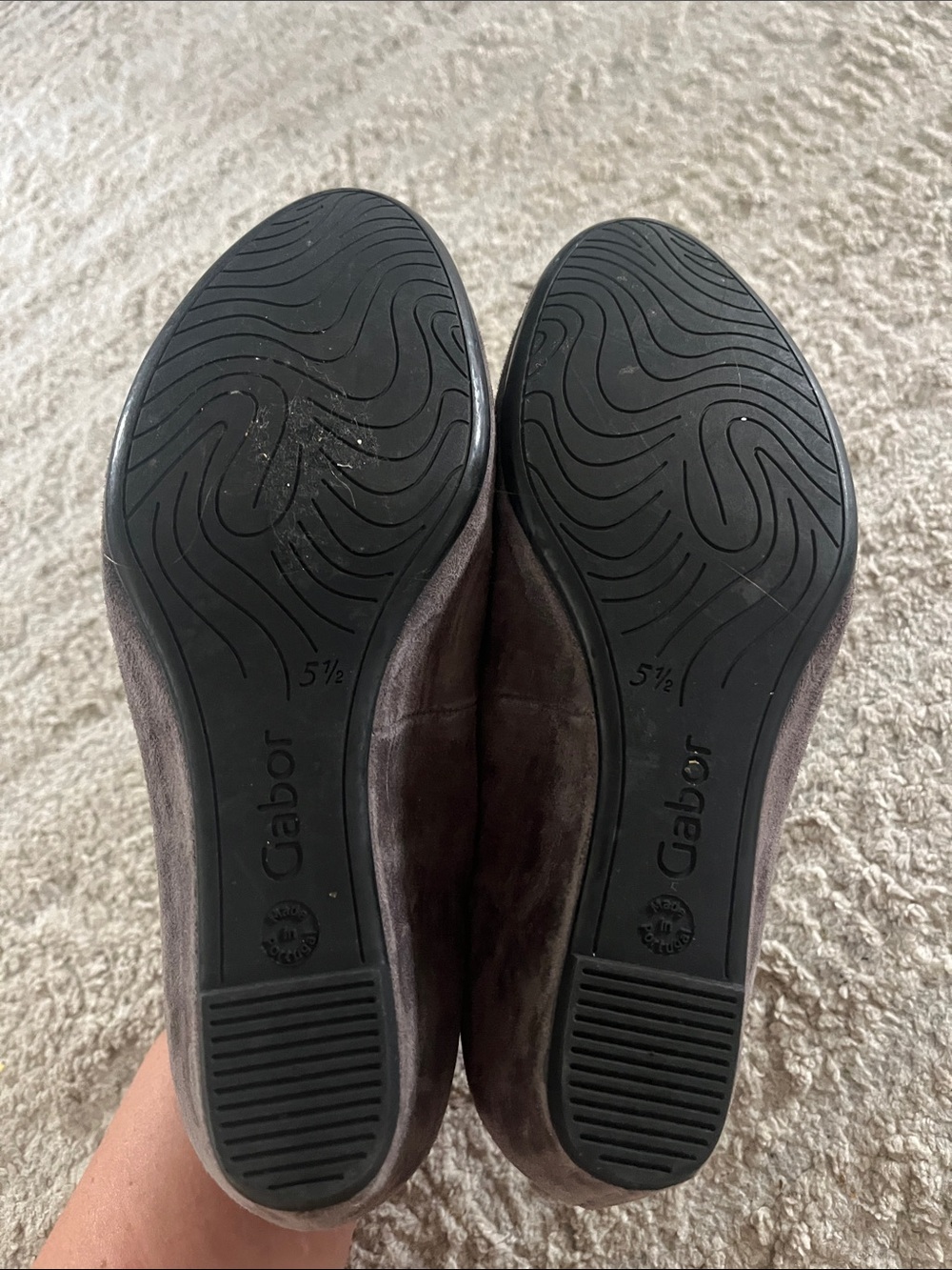 Gabor Charcoal Gray Suede Rounded Toe 1.75” Wedge Heels 5.5 - Picture 6 of 6